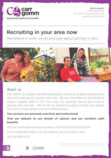 Photograph of Carr Gomm Recruiting In Caithness and Other Areas