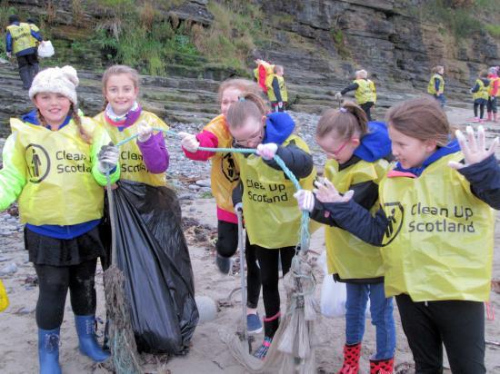 Photograph of Local schools join forces during beach clean