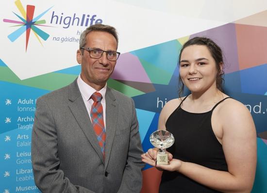 Photograph of Erin Green From Wick High One of the Volunteers Recognised High Life Highland